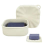 Travel Soap Case, Square Silicone Travel Soap Container, Leakproof Soap Holder with Lid, Shatterproof Shampoo Bar Holder for Bathroom, Gym, Camp(Off White) - color: Off White