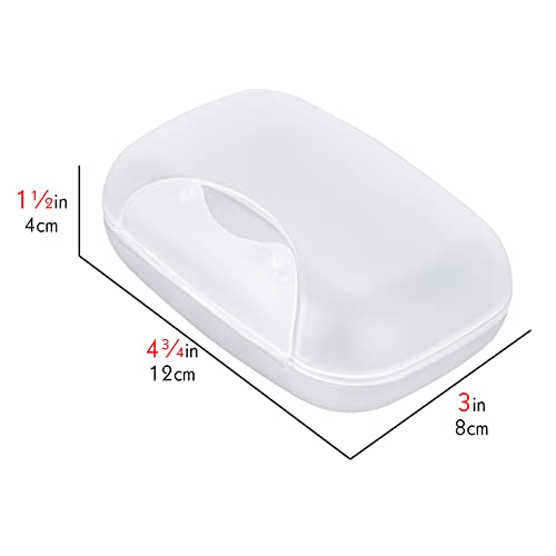 2 Pack Travel Soap Case, Portable Travel Soap Container Bar Soap Holder Case, Airtight Soap Box Tray for Shower Bathroom Outdoor (Clear) - color: Clear-middle