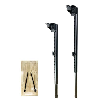 Benbuoo Folding Adjustable Table Legs 21 to 35 inch, Metal Telescopic Storage Desk Legs for Outdoor Camper, RV, Coffee Dinner Table, Tabletops, Kitchen, DIY Bar Desk, Tablesaw, 2pcs Black - size: 21-35'' 2pcs