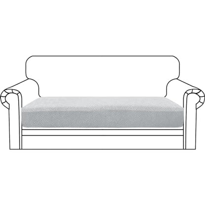 ZNSAYOTX Stretch Cushion Covers Sofa Loveseat Cushion Couch Seat Covers Slipcovers Soft Replacement Unique Pattern Furniture Protector with Elastic Bottom (Silvery Gray, 1 Pc 2-Seat Cushion Cover) - color: Silver Gray, size: 1 Cushion Loveseat