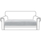 ZNSAYOTX Stretch Cushion Covers Sofa Loveseat Cushion Couch Seat Covers Slipcovers Soft Replacement Unique Pattern Furniture Protector with Elastic Bottom (Silvery Gray, 1 Pc 2-Seat Cushion Cover) - color: Silver Gray, size: 1 Cushion Loveseat