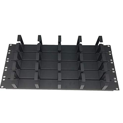 (5 Pack) 1U 5 D-Ring Cable Manager - 19 Inch Horizontal Rack Mount Metal Server Rack Wire Management