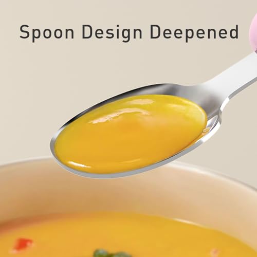 Toddler Utensils Stainless Steel Kids Silverware Set with Kids Training Chopsticks and Baby Spoon and Fork for Self Feeding Learning with Case - color: Brown Brown Brown