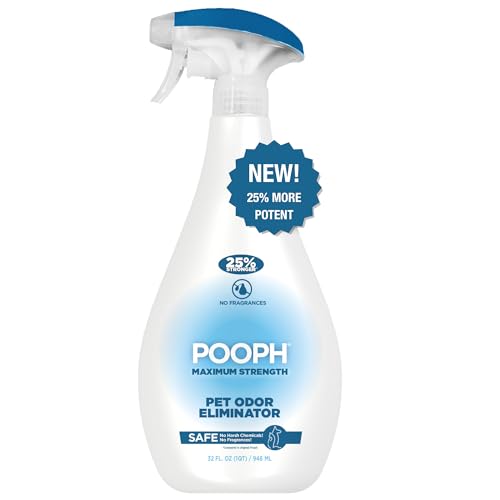 POOPH Plus Maximum Strength Pet Odor Eliminator Spray 32 oz for Dogs & Cats — Heavy Duty Urine, Poop & Pee Odor Remover for Carpet, Furniture, Litter Box & Hard Floors, Unscented - size: 32 Ounce (Pack of 1)