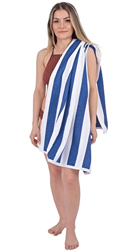 Cotton Paradise, Cabana Stripe Beach Towels 4 Packed, 30x60 inches Extra Large Pool Towels, Soft Absorbent Quick Dry, Navy Blue - color: Navy Blue