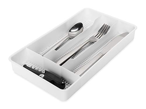 Camco 43508 Cutlery Tray - Designed for RV and Compact Kitchen Drawers - Easily Organize and Store Kitchen Flatware - White - color: White, style: Fixed