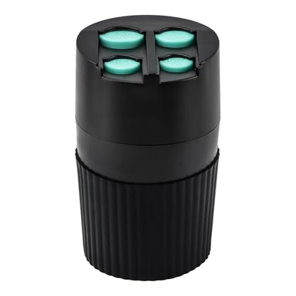 4-Slot Car Coin Holder, Large Capacity Coin Organizer, Universal Car Coi-n Dispenser Storage for Cup Holder, Change Holder Compatible with Most Vehicles & Trucks(Color:Black)