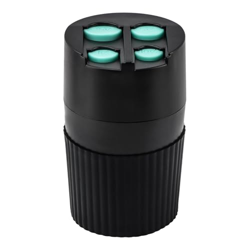 4-Slot Car Coin Holder, Large Capacity Coin Organizer, Universal Car Coi-n Dispenser Storage for Cup Holder, Change Holder Compatible with Most Vehicles & Trucks(Color:Black)