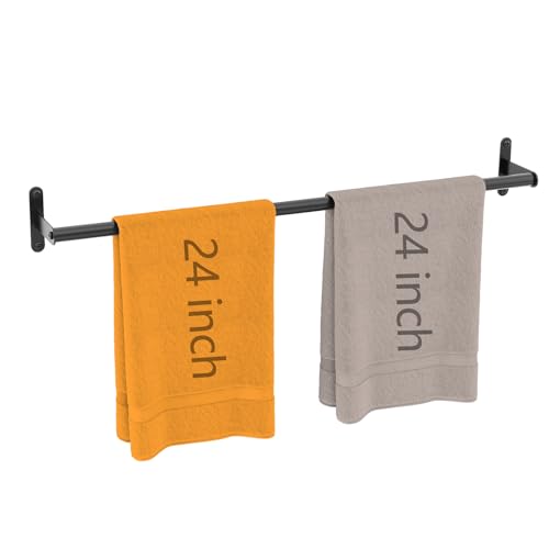 JUYSON Towel Bar for Bathroom 30 Inch Matte Black, Towel Racks for Bathroom Wall Mounted,Bathroom Accessories Stainless Steel Towel Rod Single Towel Holder Towel Hanger(Single Bar-Black, 30 in) - color: Black, size: Single Bar