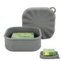 Square Travel Soap Case, Bar Soap Holder for Dr Squatch, Silicone Soap Case with Soap Saver, Portable Shampoo Bar Soap Box for Shower, Travel, Camp (Dark Gray) - color: Dark Gray