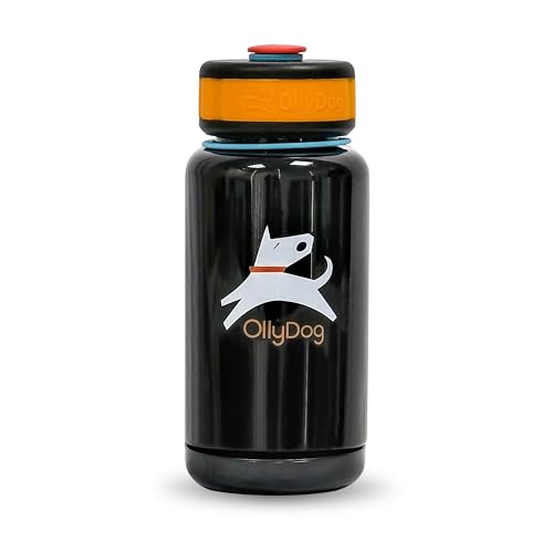 OllyDog OllyBottle Tritan Water Bottle with Detachable Dog Bowl | BPA Free Leakproof | 20oz | Share Water with Your Dog | Hiking Travel Camping (600ML, Chromatic) - color: Chromatic, size: 600ML