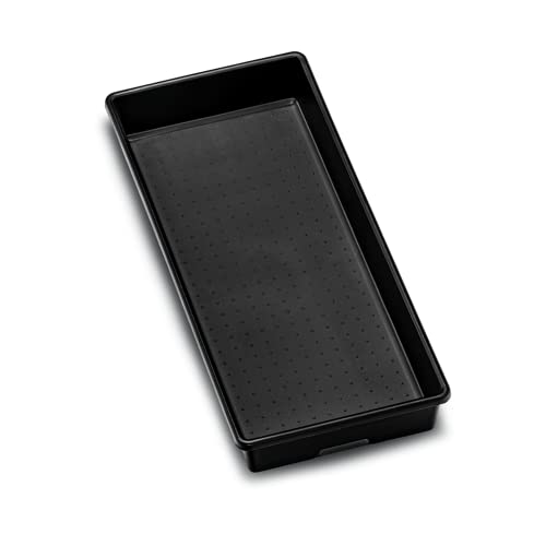 madesmart Classic 16 x 8 Storage Bin, Carbon | non slip feet, rounded corners, open compartment, soft grip lining, utensils tools supplies, office craft items, woman owned - size: 15"x6"