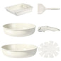 GiPP Ceramic Pots and Pans Set Non Stick, Nonstick Detachable Handle Cookware Sets, Non Toxic Induction Kitchen Pot and Pan with Removable Handle, Healthy RV Cookware, Dishwasher ＆Oven Safe, 7 Piece - color: White, size: 7PCS 04