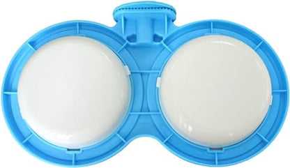 Pet Durable Bowl Cage Bowl, Pet Food Water Removable Bowls with Bolt Holder Hanging Cage Coop Cup Non-Skid Feeder Set Double Diners Portable for Feeding Dogs Cats Birds (Blue) - color: Blue