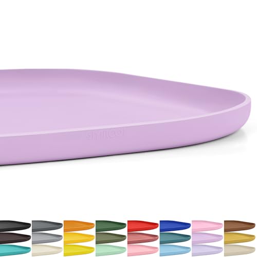 SMILOOL Small Silicone Pet Food Mat with Raised Edge for Food and Water Bowl, Square Dog Feeding Mats, Cat Food Trays for Floor Waterproof, Rubber Tray for Dogs and Cats, 12 x 12 x 0.7 Lavender - color: Lavender, size: 12"L x 12"W
