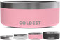Coldest Dog Bowl - Anti Rust Metal, Non Slip, 3 Layers Insulated Stainless Steel Dog Bowls - Spill Proof & Heavy Duty - Water Bowl for Dogs, Cats & Pets, Dish Washer Safe (64 oz,Cotton Candy Pink) - color: Cotton Candy Pink, size: 64 oz