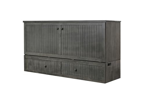 Mega Solutions Murphybedz Tuscany Murphy Cabinet Chest Bed with Charging Station 6 Inch (Galaxy Grey, King) - color: Galaxy Grey, size: King (U.S. Standard)