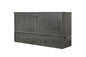 Mega Solutions Murphybedz Tuscany Murphy Cabinet Chest Bed with Charging Station 6 Inch (Galaxy Grey, King) - color: Galaxy Grey, size: King (U.S. Standard)