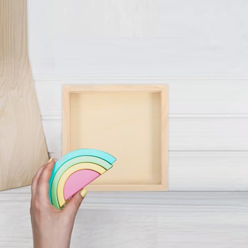 BESPORTBLE 6pcs Unfinished Wooden Serving Trays for Puzzle, Craft, Storage