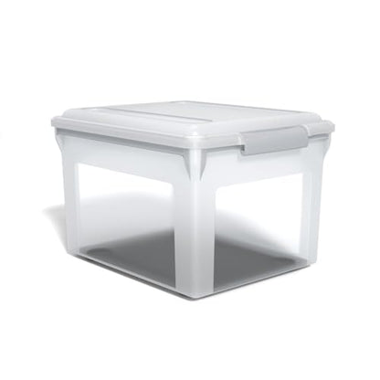 STAPLES Store & Slide Plastic File Box Latching, Letter/Legal Size, Clear, 2/Pack - color: Clear, size: 2 Pack, style: Box (Latch Lid)