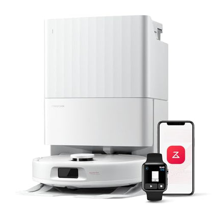 roborock Qrevo Series Robot Vacuum and Mop, 8000Pa Suction, Upgraded from Qrevo S, Anti-Tangle Brush, Smart Obstacle Avoidance, Auto Mop Washing, All-in-One Dock, 200RPM Spinning Mops, White(QV 35A) - color: White01