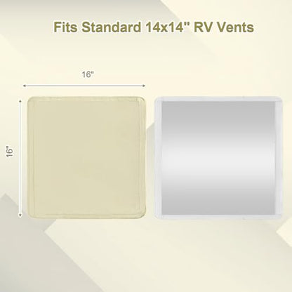 RV Roof Vent Skylight Insulator Window Cover, Sun Blackout Fabric for Camper (16 x 16 inch)- Beige - color: Beige