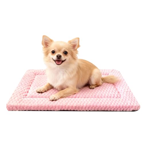 Dog Bed Mat - Dog Crate Pad - Reversible Mat for Pet Comfort - Soft Bed Crate Pads with Dual-Sided Design for All Seasons (Pink, 24" L*18" W*1.5" Th) - color: Pink, size: 24"L*18"W*1.5"Th