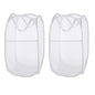 Larpur Pop Up Laundry Hampers, Portable Mesh Laundry Baskets, Collapsible Clothes Laundry Bin for Bedroom, Travel, Bathroom, College Dorm, White - 2 Pack - color: White-2 pack