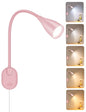 LED Wall Mounted Bedside Reading Light, 3 Color Modes,10 Brightness Dimmable, USB Charging Port, Adhesive Wall Lamp Night Light for Books in Bed, Flexible Neck Eye-Caring Bedroom Lighting Pink - color: Pink