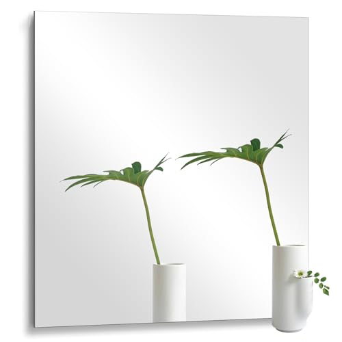 20x20 in Glass Wall Mirror for Bathroom Sink, 1Pcs HD Frameless Decorative Wall Mounted Mirror Tile for Bedroom, Vanity, Living Room, Entryway, Over Sink, Door, Home Gym, Wall Decor - size: 19.7"L x 19.7"W