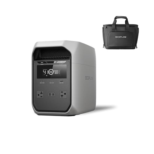 EF ECOFLOW Portable Power Station Delta 3 Classic with Waterproof Bag, 1024Wh LiFePO4 Battery, 1800W AC/100W USB-C Output, 1 Hr Fast Charge, Solar Generator for Home Backup, Outdoor & RVs - style: DELTA 3 Classic+Bag