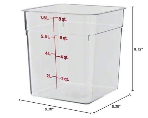 Cambro - 8SFSCW135 Camwear Polycarbonate Square Food Storage Container, 8 Quart (This does not come with a lid) - size: 8 QT