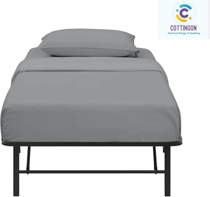Cottingon 4 Piece Cot Mattress Sheet Set 25"X75", Egyptian Cotton, Soft Sheets, Fits 4 to 7 Inch Deep Pocket for Narrow,Camper, RV Bunk, Tri Fold Mattress, Light Grey - color: Light Grey Solid, size: Cot Size:25"x75"