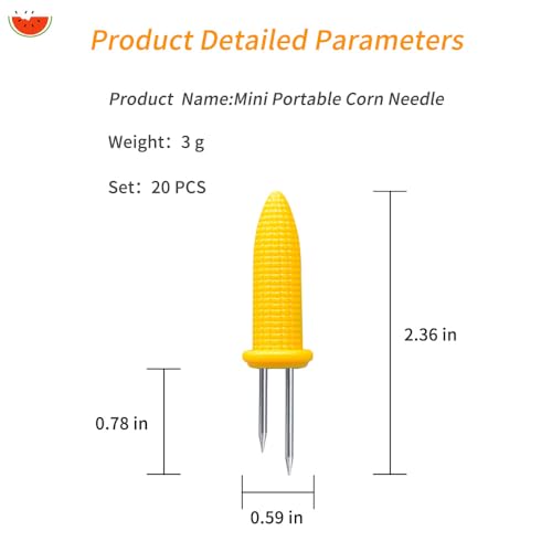 20 Pcs Stainless Steel Corn on the Cob holders, BBQ Corn on a Skewer, Corn on the Grill