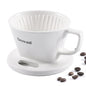 DOWAN Pour Over Coffee Maker, Non-Electric Pour Over Coffee Dripper with Open Base Design, Manual Brew Maker, Single Cups Porcelain Slow Brewing Accessories for Gifts, White - color: White with Open Base Design