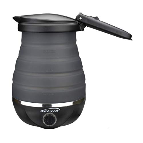 Brentwood Appliances KT-1508BK .85-Quart Dual-Voltage Collapsible-Travel Kettle (Black), 0.85Q - color: Black