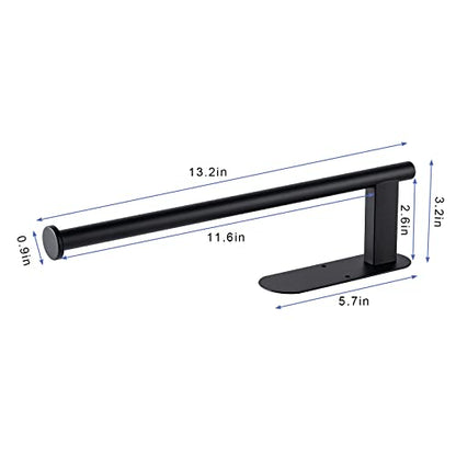 Honmein Paper Towel Holder, Upgrade SUS304 Stainless Steel Paper Towel Holder Under Cabinet, Bend-Resistant, Self-Adhesive or Drill mounting (Black) - color: Black