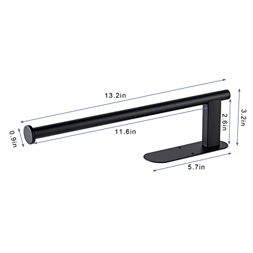 Honmein Paper Towel Holder, Upgrade SUS304 Stainless Steel Paper Towel Holder Under Cabinet, Bend-Resistant, Self-Adhesive or Drill mounting (2 Black) - color: Black 2pc