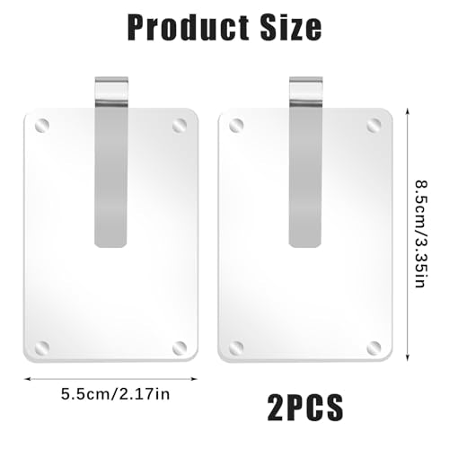 2 Pcs Car Sun Visor Photo Holder, Acrylic Magnetic Car Picture Holder with Visor Clips, Transparent Personalized Frame for Family Photos, Universal Fit for All Vehicles