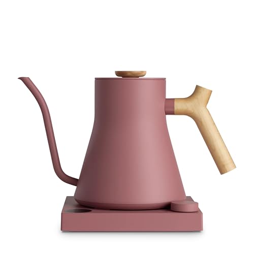 Fellow Stagg EKG Pro Electric Gooseneck Kettle - Pour-Over Coffee and Tea Pot, Stainless Steel, Quick Heating, Desert Rose with Maple Wood Handle, 0.9 Liter - color: Desert Rose, size: EKG Pro