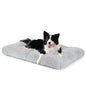 JOEJOY Large Dog Bed Crate Pad, Deluxe Plush Washable Dog Beds Fulffy Soft Kennel Pad Anti-Slip Pet Sleeping Mat for Large Medium Small Dogs, 35" x 23", Grey - color: Grey, size: L(35"x23"x3.5")
