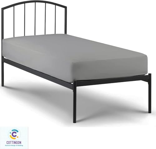 Cottingon 4 Piece Cot Mattress Sheet Set 33"X75", Egyptian Cotton, Soft Sheets, Fits 4 to 7 Inch Deep Pocket for Narrow,Camper, RV Bunk, Tri Fold Mattress, Light Grey - color: Light Grey Solid, size: Cot Size:33"x75"