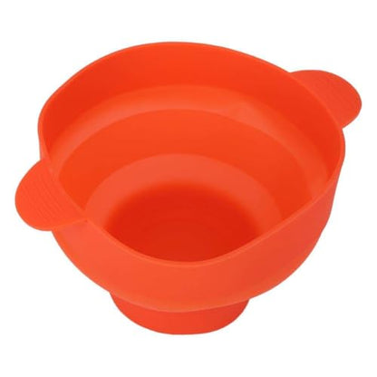 Microwave Popcorn Popper with Handle Lid Collapsible Silicone Popcorn Maker Bowl Use in Microwave or Oven(Red)