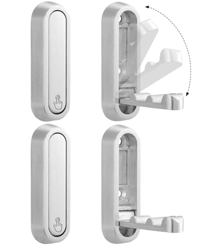 4 Pcs Folding Wall Hooks, Heavy Duty Coat Hooks, Stable Wall-Mount, Silver | Metal Hooks, Foldable Hook. Space-Saving for Coats, Hooks for Hanging Coats, Scarves, Hats, Bags, Towels, Bathrobes, Keys - color: Silver, size: 4PC