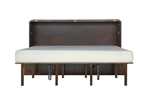 Mega Solutions Murphybedz Tuscany Murphy Cabinet Chest Bed with Charging Station 6 Inch (Tobacco, King) - color: Tobacco, size: King (U.S. Standard)