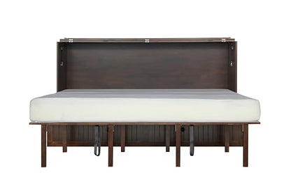 Mega Solutions Murphybedz Tuscany Murphy Cabinet Chest Bed with Charging Station 6 Inch (Tobacco, King) - color: Tobacco, size: King (U.S. Standard)