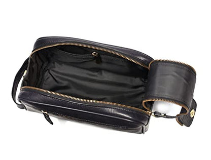 Leather Toiletry Travel Pouch Leather Waterproof Dopp Kit By Aaron Leather Goods - color: Carob