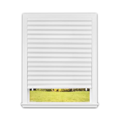 Redi Shade No Tools Original Light Filtering Pleated Paper Shade White, 48" W x 90" L, 2 Pack - color: White, size: 48" W x 90" H