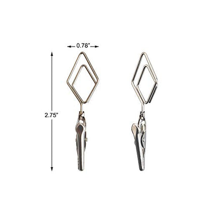 TFu Multi-Purpose Steel Wall Hanging Photo Display Cable Wire Rod with 12 Adjustable Clips for Hanging Photos Notes Postcard and Artworks (Rhombus) - size: Rhombus