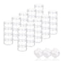 5 Gram Sample Containers with Lids, Mini Makeup Containers, Empty Plastic Travel Cosmetic Containers with Labels(50 Count, Clear Lid) - color: Clear